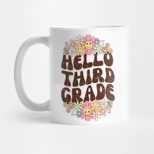 Groovy Hello 3rd Grade Vibes Retro Teacher Back To School Mug